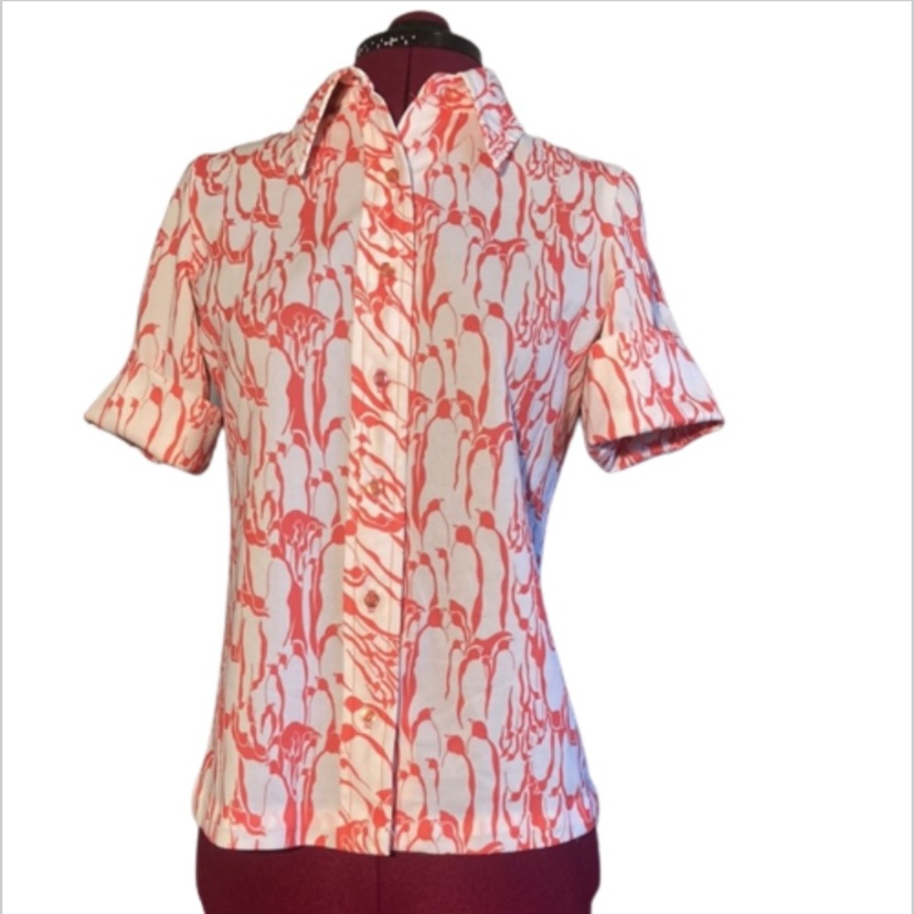 Vintage 70’s Montgomery Ward Penguin Dagger Collar Button Down Shirt